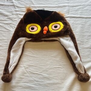 Kids Brown Owl Hat with Ear Flaps